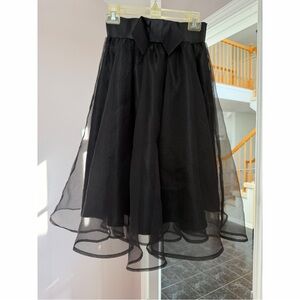 Forever 21 Contemporary Black Faux Silk Tulle Layered Knee Length Skirt - NWT